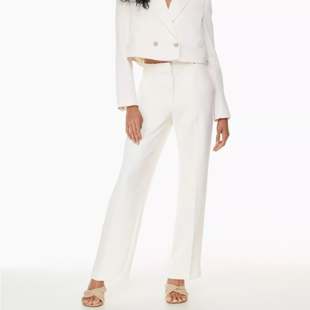 NWT Aritzia Wilfred Author Pant Trouser White High Waist Light Birch